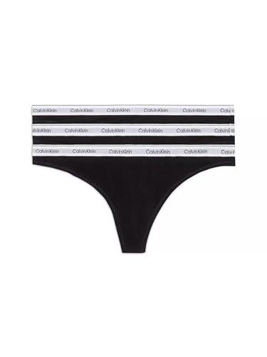 Calvin Klein Perizomi Donna Confezione da 3 Modern Logo Tanga, Nero