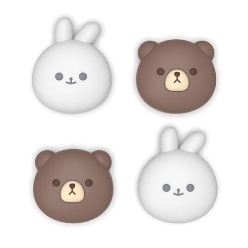 PlayVital Copri Levette Analogiche per Nintendo Switch 2, Orsi Paffuti & Coniglietti Sorridenti