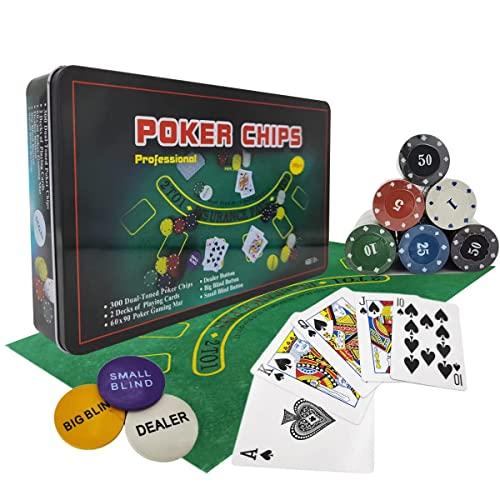 PowerKing Set da Poker Texas Hold'em 300 Chip con Tovaglia