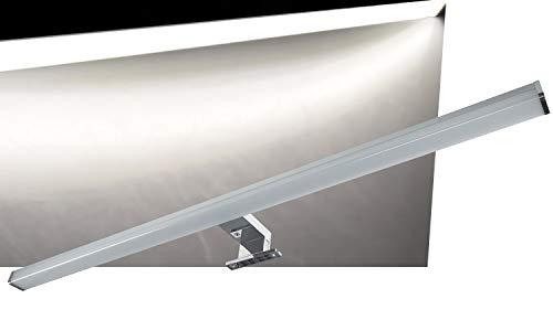 Lampada a LED per specchio del bagno, 78 cm, 15 Watt, 1200 Lumen, IP44, 78 cm, per montaggio a parete e a incasso, per armadio, effetto alluminio, bianco neutro