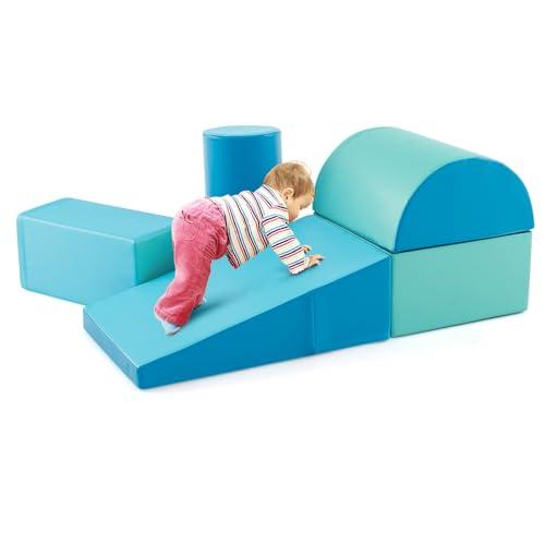 Set di 5 Blocchi in Schiuma Azzurra per Arrampicata e Gioco COSTWAY