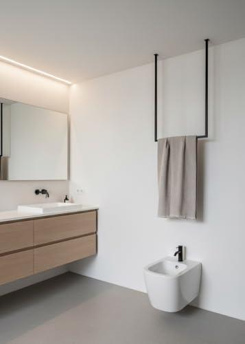 Appendiabiti da Soffitto TAVO 80x100 cm Acciaio Nero Opaco