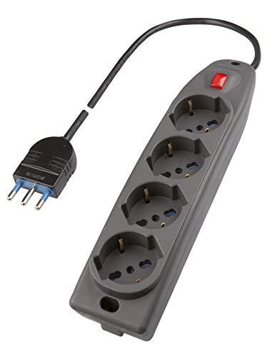 Poly Pool PP0421.2S Presa Multipla 4 Posti con Interruttore e Cavo da 1.5m