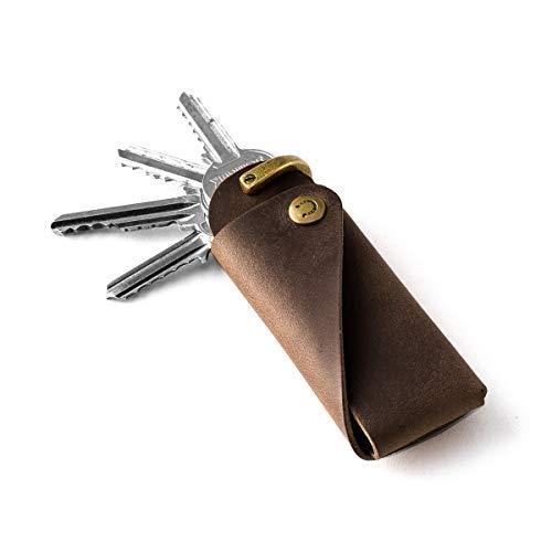 Portachiavi Organizer Minimalista in Pelle - Marrone