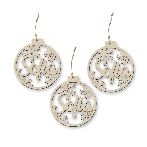 Palline di Natale in Legno Personalizzate con Nome