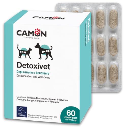 CAMON | Detoxivet Mangime Complementare per Cani e Gatti, Azione Depurativa e Disintossicante, Regola la Funzionalità Intestinale e Renale, 60 Compresse da 1g