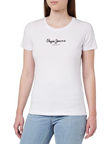 Pepe Jeans New Virginia Maglietta da Donna Slim Fit a Maniche Corte, Bianca, L