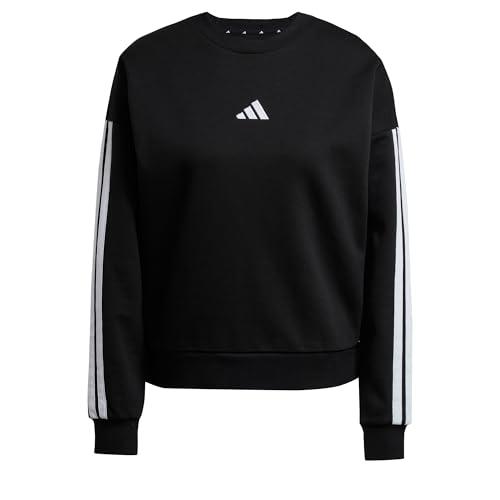 Adidas Femme Essentials 3-Stripes Fleece Sweatshirt, Black/White, S