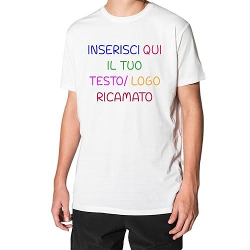 T-Shirt Unisex Personalizzabile Ricamata in Cotone 100%