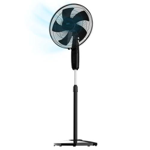 Cecotec Ventilatore a Piantana EnergySilence 515 MaxFlow Black, 45 W, diametro 40 cm, 5 lame, timer 1 ora, 3 velocità e oscillazione automatica, altezza regolabile fino a 135 cm, Nero