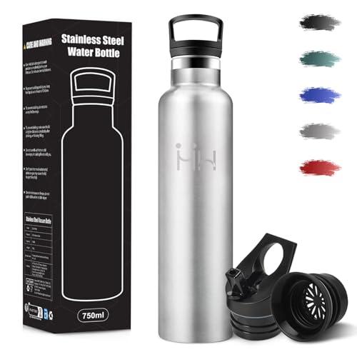 Borraccia Termica 1000ml in Acciaio Inox con Doppi Tappi