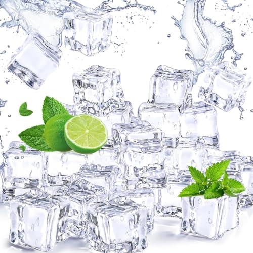 50 Cubetti di Ghiaccio Acrilico XL Riutilizzabili 30mm per Decorazioni e Allestimenti