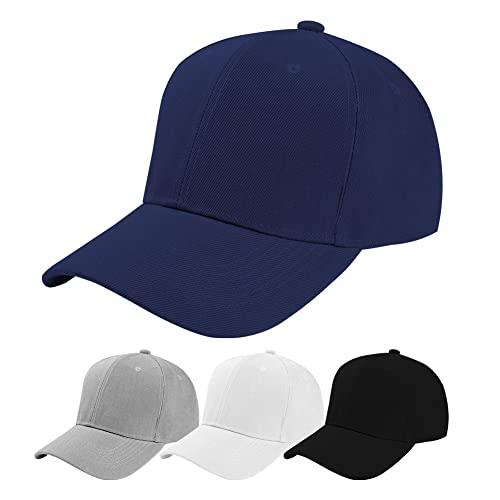 Aomig Cappello da Baseball, Berretto Unisex Regolabile con Visiera, Casuale Sport cap Hip Hop per Ciclismo, Pesca, Tennis, Corsa(Blu Navy)