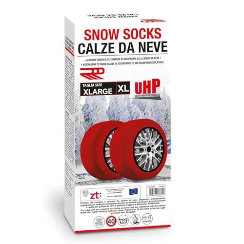 Arctic Socks - Coppia di Calze da Neve Bottari Revo - Catene Da Neve - OMOLOGATE in ITALIA ed EUROPA (Taglia XL) - con coppia Guanti di plastica lunghi - Facili da montare - Veloci da montare