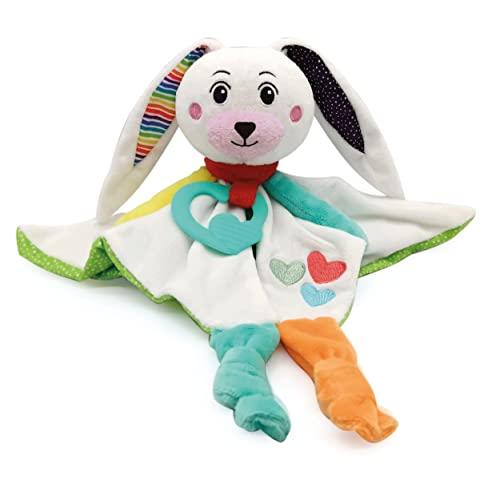 Clementoni - Sweet Bunny - Peluche Neonato, Doudou, Copertina Sicurezza Neonato, Coperta Allattamento, Giocattolo Bambini 0-36 Mesi - 100% Lavabile