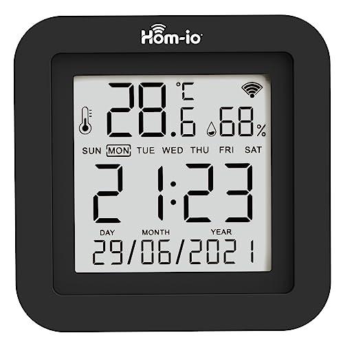 Hom-Io | Ripetitore Universale Telecomandi TV Smart IR con WiFi, Controllo Dispositivi Intelligente, Rilevatore di Temperatura e Umidità, Colore Nero