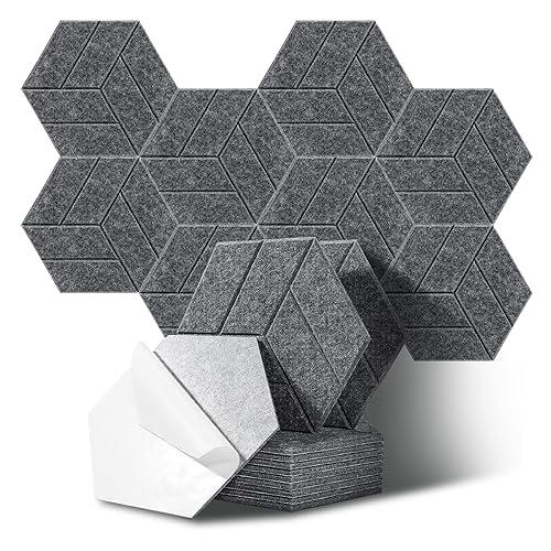 Pannelli Acustici Esagonali Autoadesivi JurciCat - 12 Pezzi per un'Acustica Perfetta