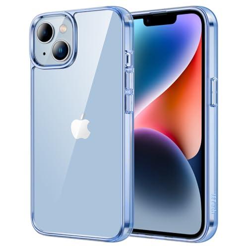 JETech Cover per iPhone 14 6,1 Pollici, Anti Ingiallimento Custodia con Antiurto, Anti-Graffio e Retro Trasparente (Azzurro Sierra)
