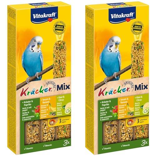 Vitakraft Mix Originale Di Kracker Stick per Pappagallini al Kiwi Peperone Banana, 3 Pezzi (Confezione da 2)