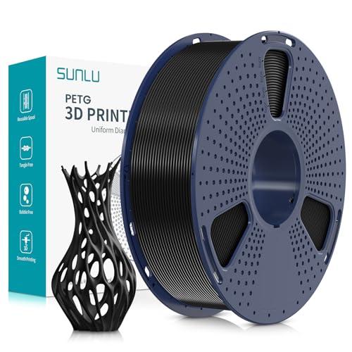 SUNLU PETG Filamento 1.75mm Nero - Resistenza e Flessibilità per la Stampa 3D