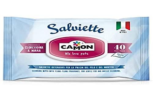CAMON Salviette Detergenti per Cani e Gatti Mirra