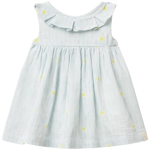 United Colors of Benetton Vestito in Mussola di Cotone Crepe con Stampa Riga e Stelle Marine