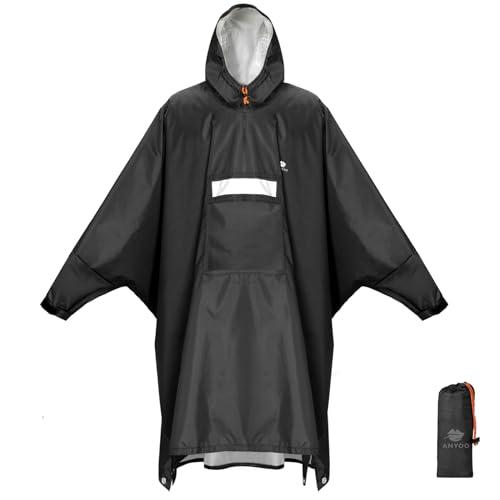 ANYOO Poncho Impermeabile Antivento con Cerniera Laterale - Protezione Totale per le Tue Avventure