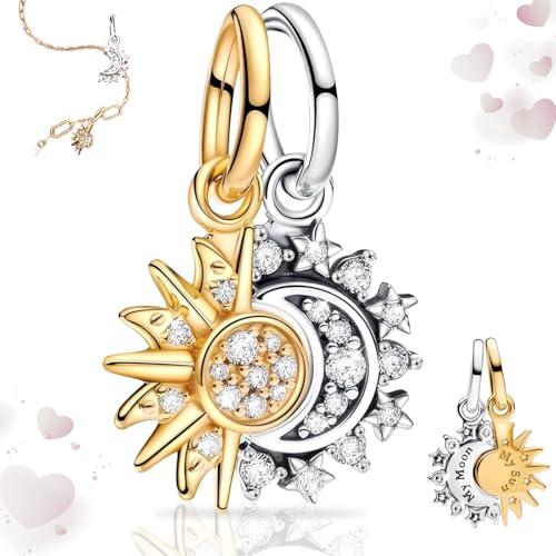 SoundZero Charm Sole Luna in Argento Sterling 925