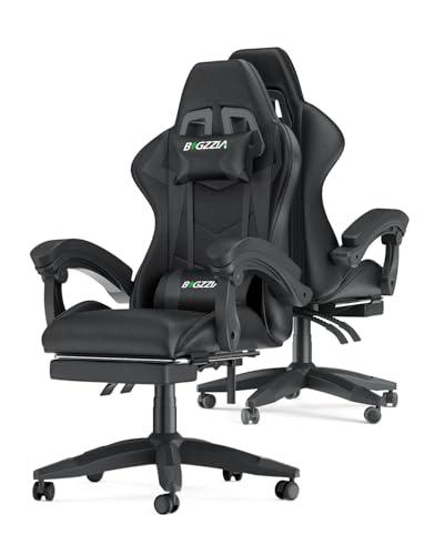 Racingreat Sedia da Gaming Ergonomica con Poggiapiedi - Nero
