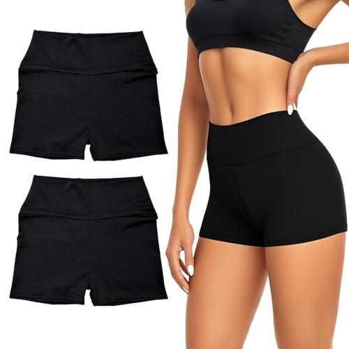 SAIIURV 2 Pezzi Pantaloncini Pallavolo Donna Neri Taglia Unica