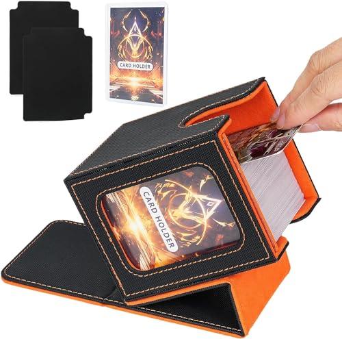 IVODEELA Deck Box: Custodia Magnetica per Carte MTG, Commander e TCG - Nero/Arancione