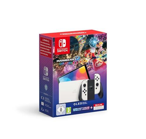 Nintendo Switch OLED (bianco) con Mario Kart 8 Deluxe e Nintendo Switch Online 12 mesi