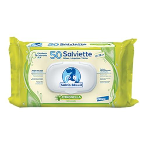 Salviettine Profumate per Cani e Gatti Elanco - Citronella (50 Pezzi)