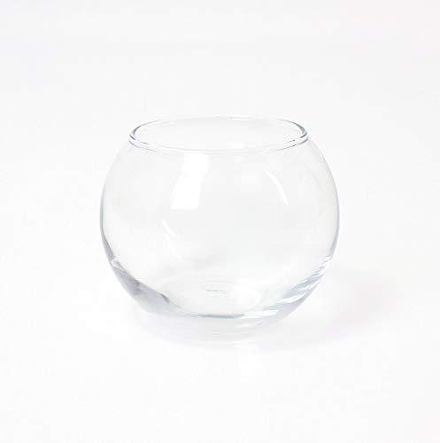 INNA-Glas Vaso Rotondo - Portafiori a Boccia TOBI, Trasparente, 8cm, Ø9,5cm - Portacandela/Ciotola in Vetro