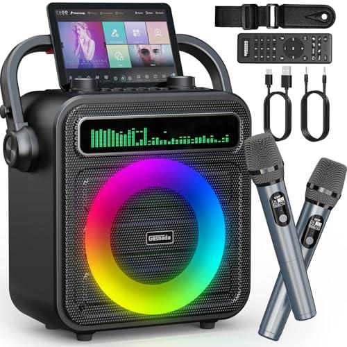 Karaoke Professionale con 2 Microfoni Wireless - Cassa Bluetooth Portatile