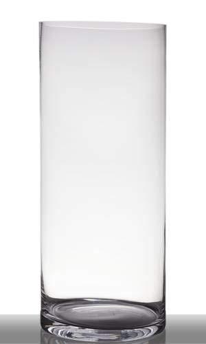 INNA-Glas Vaso da Pavimento in Vetro Sansa Cilindro Trasparente 60cm Ø 25cm
