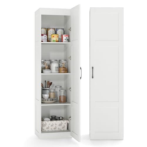 COSTWAY Armadietto Alto 150 cm - Mobile da Terra Salvaspazio Bianco