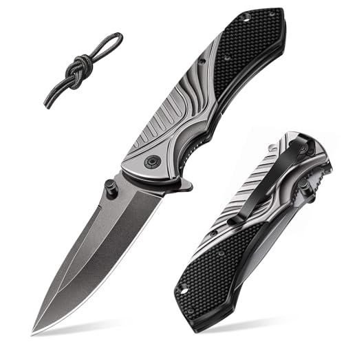 ISEYOU Coltello da Caccia con Lama in Acciaio Inossidabile e Rivestimento in Titanio