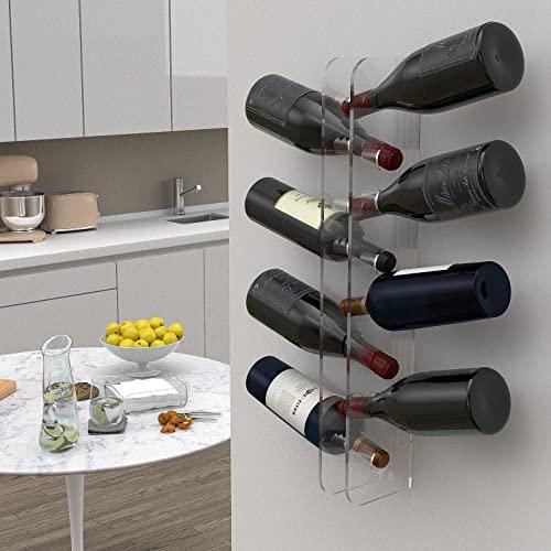 Agplex Cantinetta Vino da Parete in Plexiglass Trasparente - 6 Bottiglie