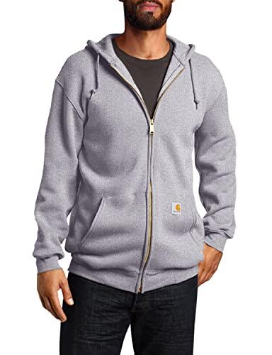 Carhartt Loose Fit Midweight Full-Zip Sweatshirt, Felpa con cappuccio Uomo, Grigio (Heather), XL