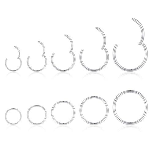 Xolear 10 Pezzi Piercing Naso Acciaio Chirurgico Argento