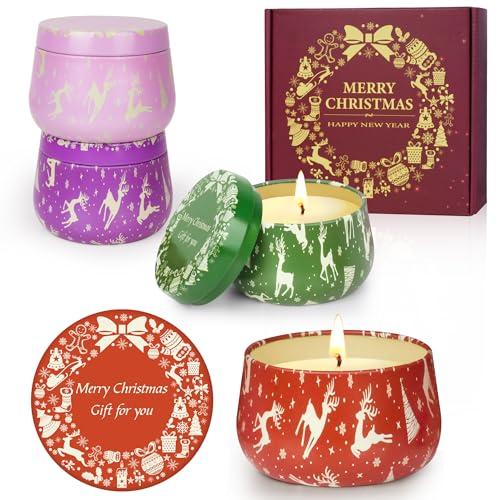 Candele Profumate Set Regalo, Candele Soia Per Aromaterapia, per Donna Alleviare Lo Stress, Adatto per Anniversario di Compleanno della Festa della Mamma Natale
