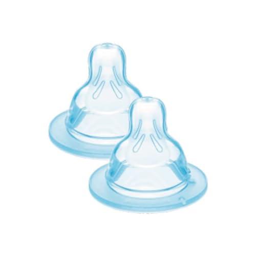 MAM Set di 2 Tettarelle Misura 1, Flusso Lento, in Silicone SkinSoft, 0+ Mesi