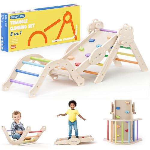 COSYLAND Set di Arrampicata 8 in 1 Montessori Arcobaleno Classico
