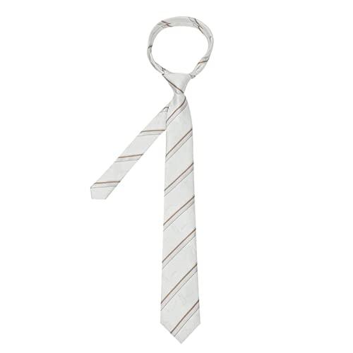 Cravatta Casual Bianca a Righe in Poliestere