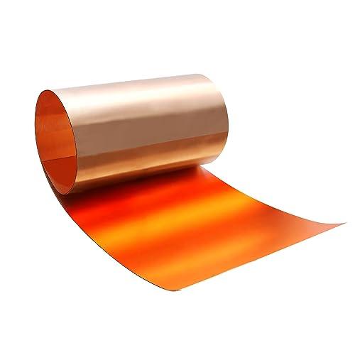 Uxney lastra di rame, fogli di rame 1000 x 200 x 0.2 mm, Applicabile a vari progetti di riparazione domestica e fai-da-te
