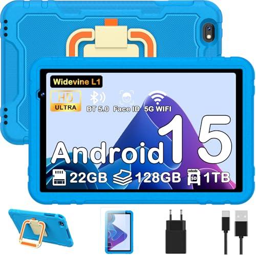 JUEDUR Tablet Android 15, 10 Pollici, 22GB RAM, 128GB ROM, Blu