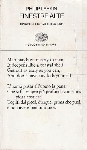 Finestre alte. Testo inglese a fronte