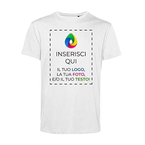 Teetaly Maglietta T-Shirt Personalizzata Stampa Fronte Retro Uomo in Cotone Organico