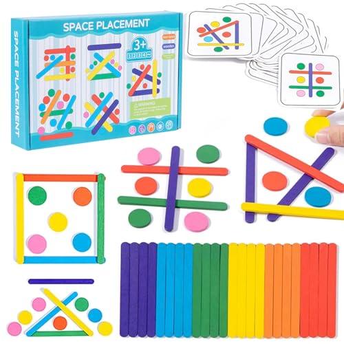 Jastown Rainbow Stick Puzzle: Gioco educativo Montessori per bambini dai 3 anni